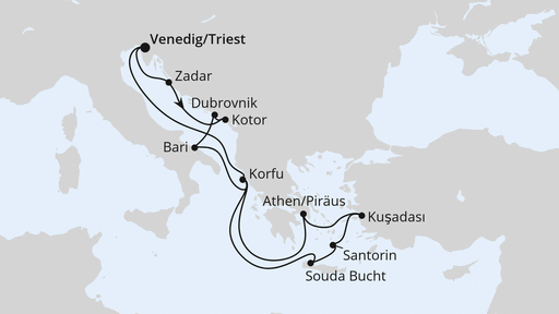 AIDAblu Adria Griechenland Ab Triest