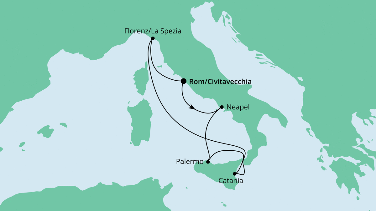 Bella Italia ab Civitavecchia 31.10.2020 bis 07.11.2020