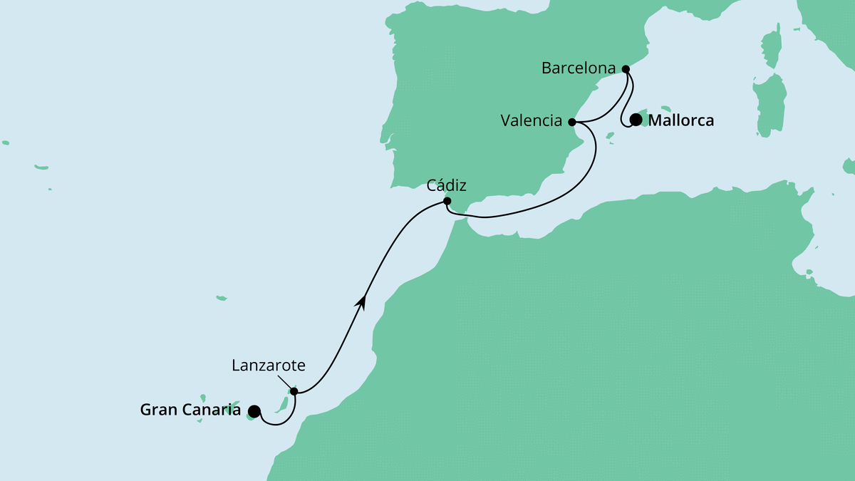 Von Gran Canaria nach Mallorca 1 03.07.2021 bis 10.07.2021