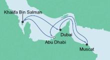 Route: Orient ab Abu Dhabi mit AIDAprima