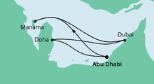 Route: Orient ab Abu Dhabi mit AIDAprima