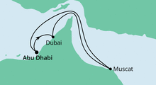 Route: Orient ab Abu Dhabi mit AIDAprima