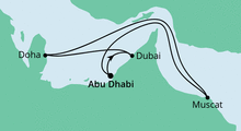 Route: Orient ab Abu Dhabi mit AIDAcosma