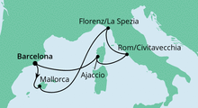 Route: Mediterrane Schätze ab Barcelona mit AIDAnova