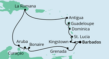 Route: Karibische Inseln ab Barbados mit AIDAperla