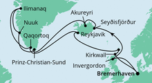 Route: Island & Grönland 2 mit AIDAcara