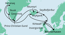 Route: Island & Grönland 2 mit AIDAaura