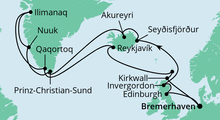 Route: Island & Grönland 2 mit AIDAcara