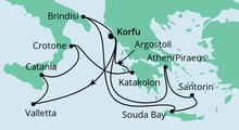 Route: Griechenland & Mittelmeerinseln 2 mit AIDAmira