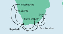 Route: Südafrika & Namibia 1 mit AIDAmira