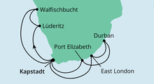 Route: Südafrika & Namibia 2 mit AIDAmira