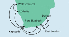 Route: Südafrika und Namibia 1 mit AIDAmira