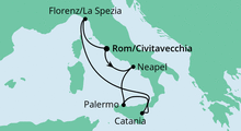 Route: Bella Italia ab Civitavecchia mit AIDAblu