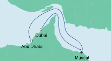 Route: Kurzreise von Dubai nach Abu Dhabi mit AIDAprima