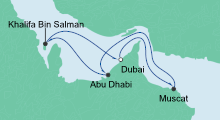 Route: Orient ab Dubai mit AIDAprima