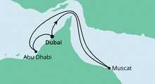 Route: Orient ab Dubai mit AIDAprima