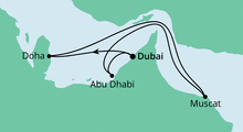 Route: Orient ab Dubai 1 mit AIDAcosma