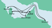 Route: Orient ab Dubai mit Katar mit AIDAprima