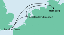Route: Kurzreise nach Großbritannien mit AIDAluna