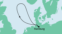 Route: Leinen los ab Hamburg 2 mit AIDAperla