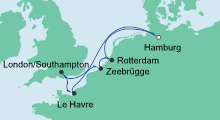Route: Metropolen ab Hamburg 1 mit AIDAprima