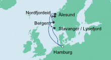 Route: Norwegens Küste 1 mit AIDAperla