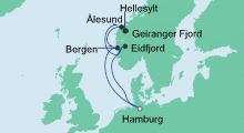 Route: Norwegens Fjorde 4 mit AIDAsol