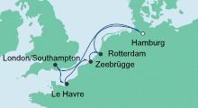 Route: Metropolen ab Hamburg 1 mit AIDAmar