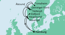 Route: Norwegens Fjorde 2 mit AIDAperla