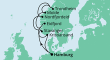 Route: Norwegens Fjorde mit AIDAperla