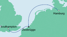 Route: Von Hamburg nach Teneriffa mit AIDAprima