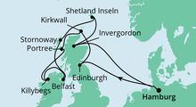 Route: Schottische Inseln & Irland mit AIDAaura