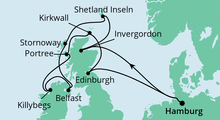 Route: Schottische Inseln & Irland mit AIDAaura