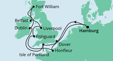 Route: Großbritannien & Irland 3 mit AIDAaura