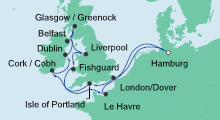 Route: Großbritannien & Irland 2 mit AIDAvita