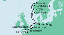Route: Metropolen & Norwegen ab Hamburg mit AIDAperla