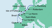 Route: Golf von Biscaya mit AIDAaura