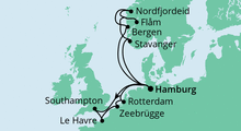 Route: Metropolen & Norwegen 1 mit AIDAperla