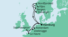 Route: Metropolen & Norwegen 2 mit AIDAperla