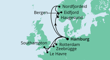 Route: Metropolen & Norwegen 2 mit AIDAperla