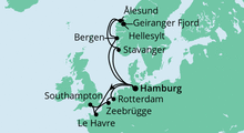 Route: Metropolen & Norwegen mit AIDAprima