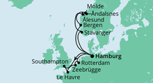 Route: Metropolen & Norwegen mit AIDAprima