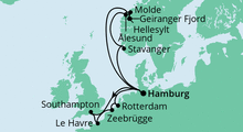 Route: Metropolen & Norwegen mit AIDAprima