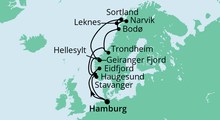 Route: Norwegen mit Lofoten & Vesteralen mit AIDAaura