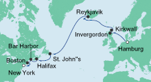 Route: Von Hamburg nach New York 3 mit AIDAvita