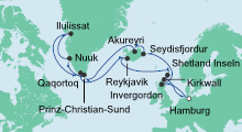 Route: Island & Grönland mit AIDAcara