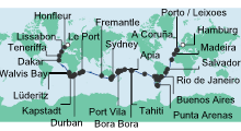 Route: Weltreise 2 mit AIDAaura