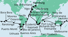 Route: Weltreise 4 mit AIDAaura