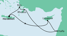 Route: Griechenland, Zypern & Israel mit AIDAcara