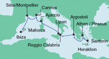 Route: Von Kreta nach Mallorca mit AIDAvita